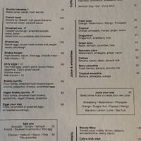 Menu at Calico in Legian