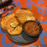 Patacones con hogao  at Alebrijes in Frankfurt