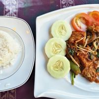 Tempeh with rice at Halfway Hut - Beriani Gam Johor in Langkawi