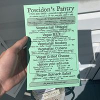 Veg Menu  at Poseidon's Pantry in Chincoteague