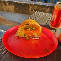 Inside of friend's calzone at Dalis in Mexico City