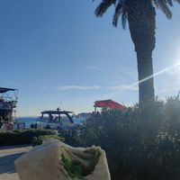 Falafel wrap by the seafront at Vege Fast Food in Split