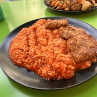 Basmati rice and soya steaks (steaks are salty goodness)   at Vege Fast Food in Split