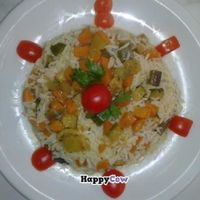 Basmati rice whit vegetables (papper, gours and carrot on olive oil cooked amd soya souce). Apetizer and healthy. at Vege Fast Food in Split