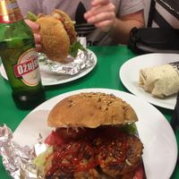 Soja burgers & Soja burrito xsiracha  at Vege Fast Food in Split