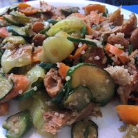 Quinoa mit Gemüse und Soja Steak at Vege Fast Food in Split