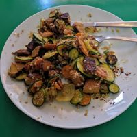 Partly eaten quinoa/seitan/mixed veggies at Vege Fast Food in Split