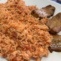 Setain with rice in tomatoe sauce at Vege Fast Food in Split