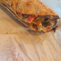 Medium falafel wrap with all the sslad at Go Falafel - Piccadilly Gardens in Manchester