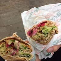 Large falafel wrap with all the trimmings! at Go Falafel - Piccadilly Gardens in Manchester