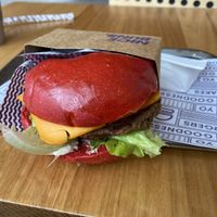 Miss Fu vegan burger with plantein patty (very bright)   at YOMG - Frankston in Frankston