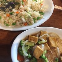 Vegetable fried rice no egg and Broccoli with tofu and brown sauce at Mekong Vietnamese Restaurant in Sandusky