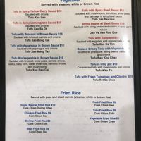 Menu (veggie options) at Mekong Vietnamese Restaurant in Sandusky