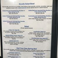 Menu  at Mekong Vietnamese Restaurant in Sandusky