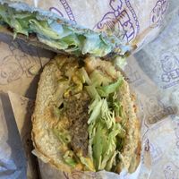 “Ray Kroc:” vegan meatloaf, pepper jack cheese   at Ike's  in La Jolla