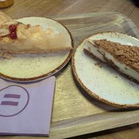 Vegan slices, one on the left is also gluten free at Coffee House Levi in Sirkka