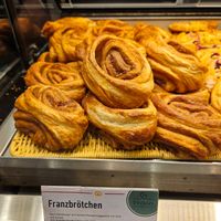 'Franzbrötchen' - pastry with cinnamon and sugar (2.30) at Kamps in Frankfurt