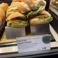 vegan schnitzel sandwich  at Kamps in Frankfurt