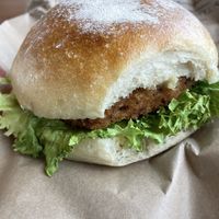 Vegan schnitzel sandwich  at Kamps in Frankfurt