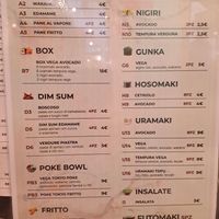 Menù vegano at Sushiman  in Bologna