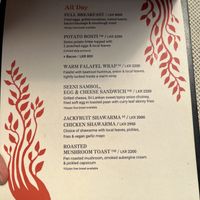 Menu November 2024 - 2  at Wild and the Sage in Unawatuna