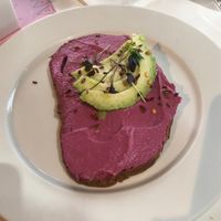 Beetroot hummus toast  at Circle Cafe - Studio City in Dubai