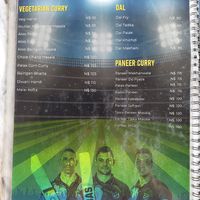 Veg options in the menu 5.5 at Desi Dhaba in Windhoek