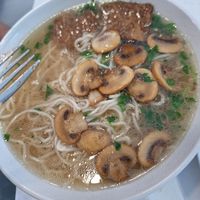 Simple past with mushroom and soy at Tian Jie in Nazare