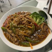 ‘Beef’ with rice   at Tian Jie in Nazare