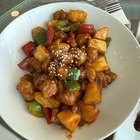 Pineapple soy meat (my favorite!)  at Tian Jie in Nazare