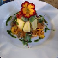 Vegan zucchini & potato flan 🌿 at Figli dei Fiori Bistrot in Como