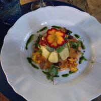 Vegan zucchini & potato flan 🌿 at Figli dei Fiori Bistrot in Como
