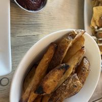 Herbed potatoes and Beet ketchup   at enVie A Vegan Kitchen in Halifax