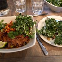 Pad Thai and kale Cesar  at enVie A Vegan Kitchen in Halifax