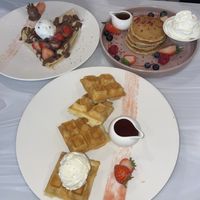 Vegan waffles and normal pancake and crepe  at Haute Dolci - Wembley in North West London