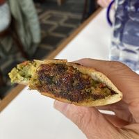 Chickpea eggplant Piadina. Veganized by omitting the aioli.  at Patron Saint Cafe + Bar in Cleveland