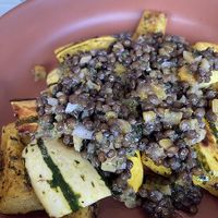 Roasted picara squash and lentils. Veganized by holding the cheese.  at Patron Saint Cafe + Bar in Cleveland