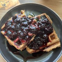 Blueberry waffles  at Coffee Wizardz in Appleton