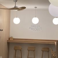 Interior seating  at The Greek Project  in Nyon