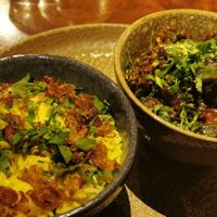 Bhindi masala - okra curry with onions, tomatoes and spices (a bit sweet too) at Doolally in Dublin
