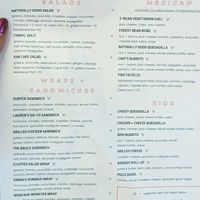 Eat in menu at Naturally Good Foods & Cafe in Montauk
