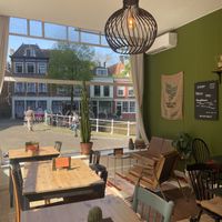 Inside, looking out - great spot for some laptop work while having a coffee.   at COZY in Delft