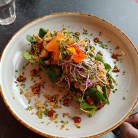 Pulled mushroom toast at COZY in Delft