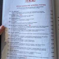 Menu at Taj Mahal in Rothenburg Ob Der Tauber