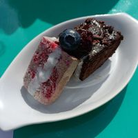 Chocolate brownie at Buddha Barge  in Hoddesdon