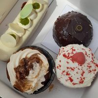 All delicious! Guess which one isn't vegan? 😉 at Momade Cupcakes in Brussels