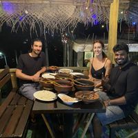 Chef and us!  at White Elephant Cookery Class in Ella