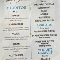 Food menu   at Mountain Dweller Coffee Roasters in Frisco