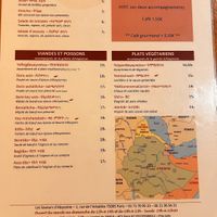 Menu  at Les Saveurs d'Abyssinie in Paris