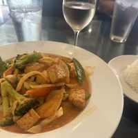 Red curry with fried tofu   at Green Papaya in Jacksonville
